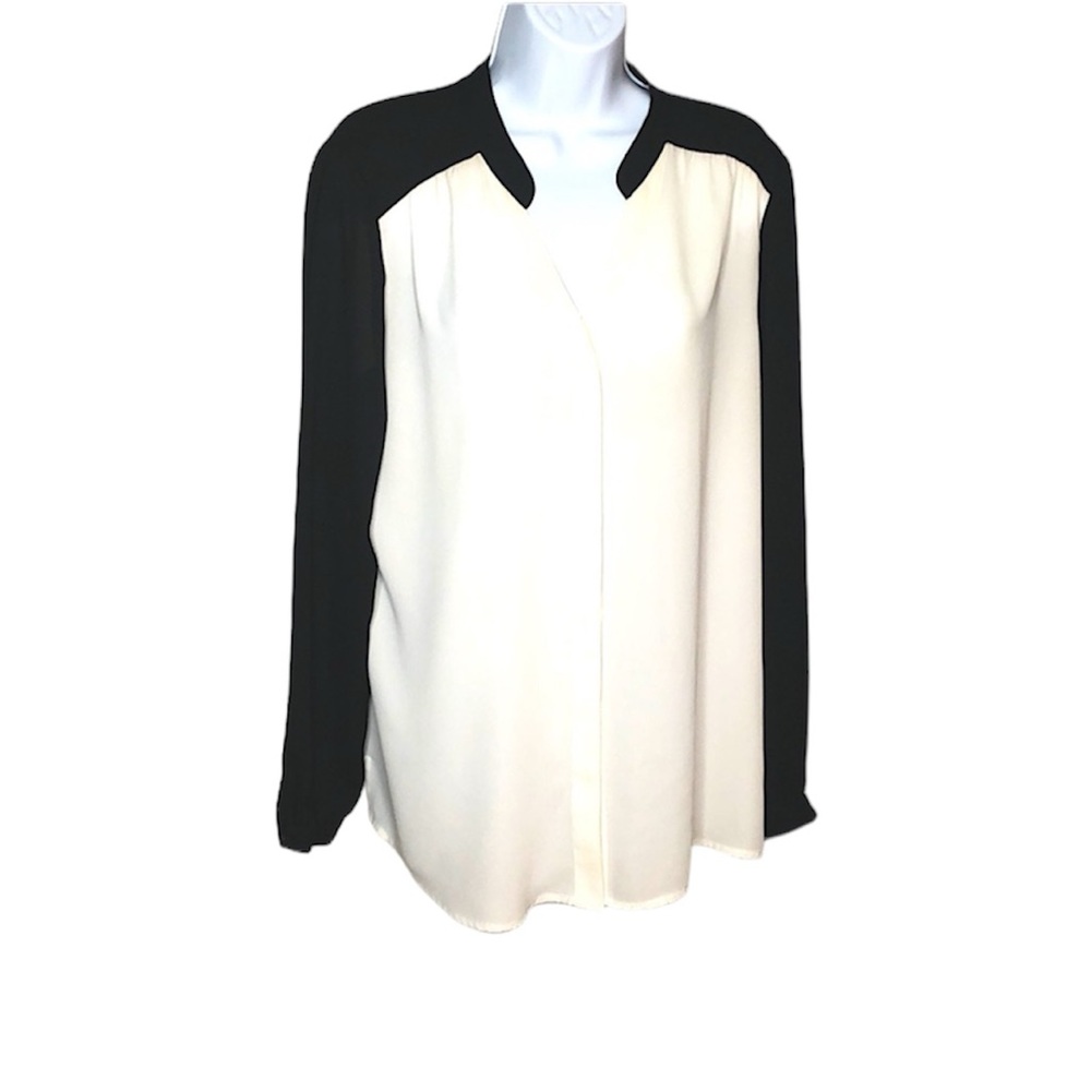 Conrad C Collection Blouse Black and Cream Size 12